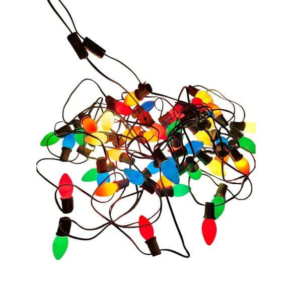 Christmas Holiday Light Strings Decor (4) VTG C9 Multicolor Bulbs + Empty Strand - Picture 4 of 10